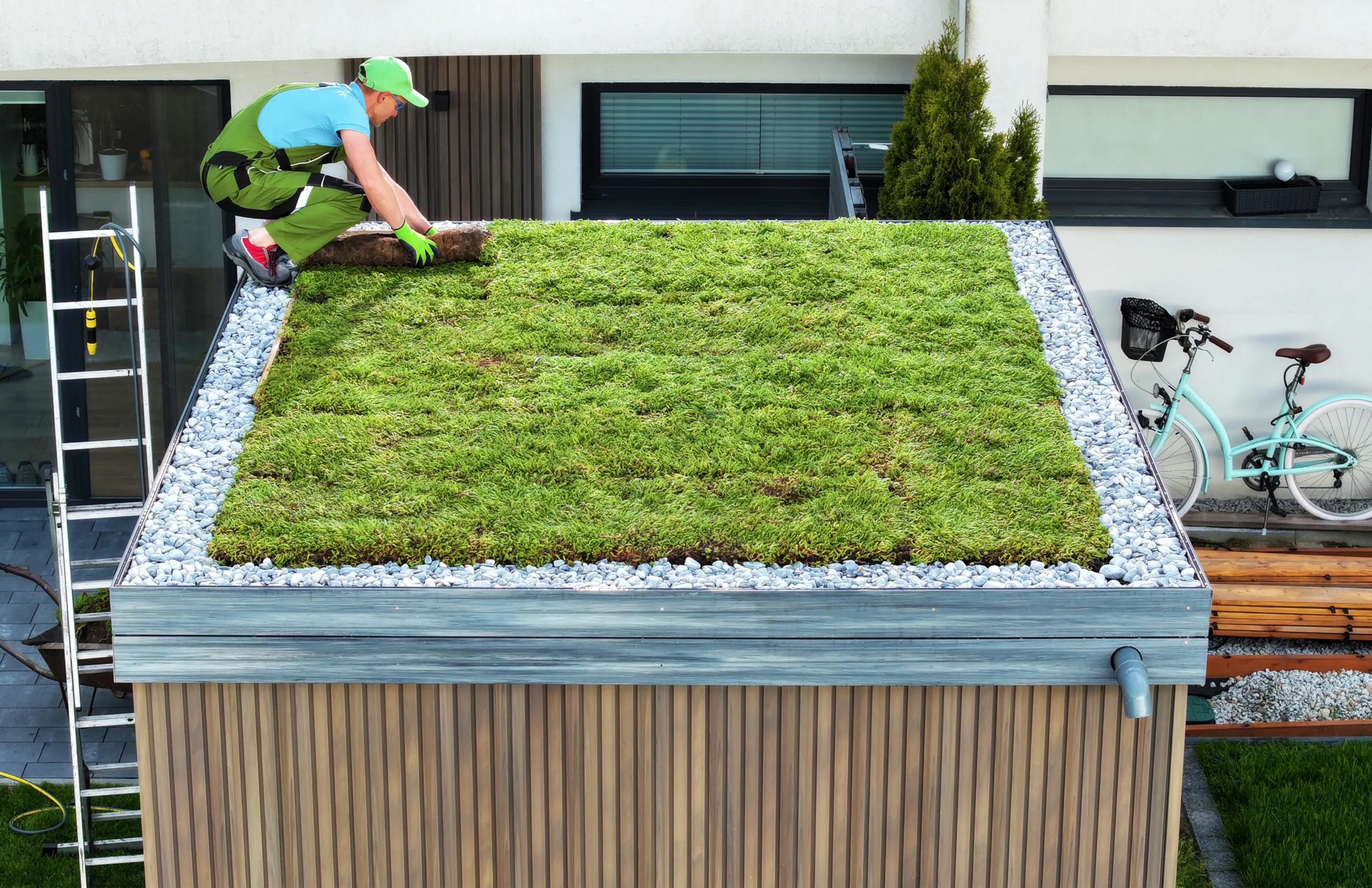 Jardin urbain écologique en toiture terrasse – Doceba